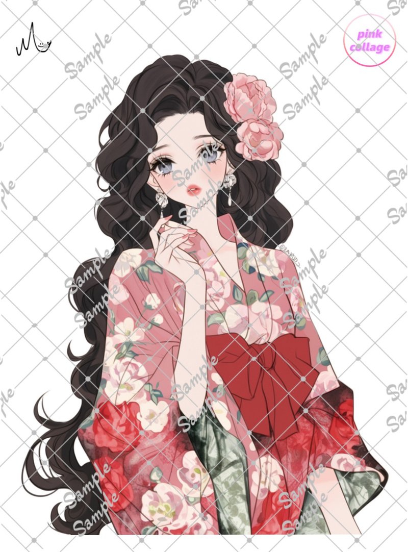 オリジナル人物ステッカー期間限定pinkシリーズ9月10日まで - 貼紙 - 紙 
