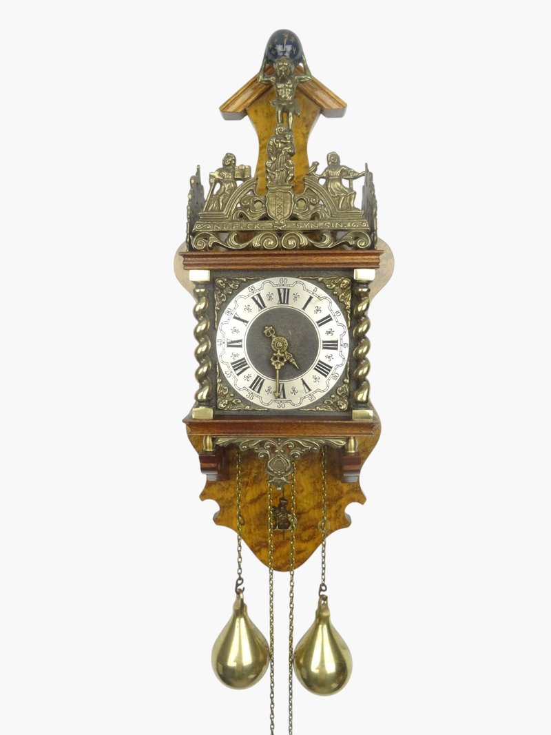 Zaanse Dutch Wall Clock Vintage Antique 8 day (Warmink WUBA Junghans Era) - 時鐘/鬧鐘 - 木頭 咖啡色