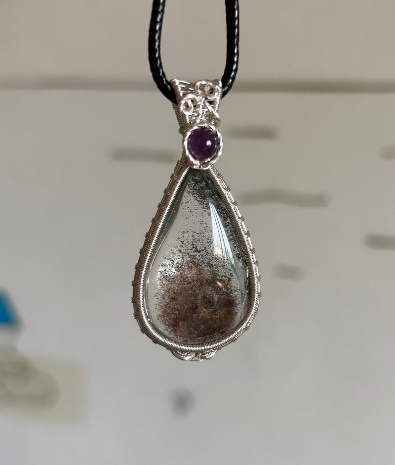 [Semi- Gemstone Series] Ghost Stone Metal Braided Necklace - Necklaces - Semi-Precious Stones Multicolor