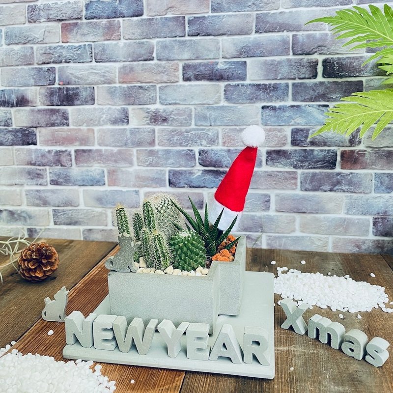 [Animal Party Yard] Mini Cactus Landscaping DIY (Mini Cement Characters are purchased separately) - ตกแต่งต้นไม้ - ปูน 