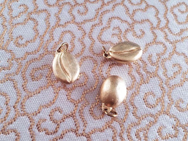 ◇ Coffee bean charm ◇ Set of 3 - Other - Other Metals Gold