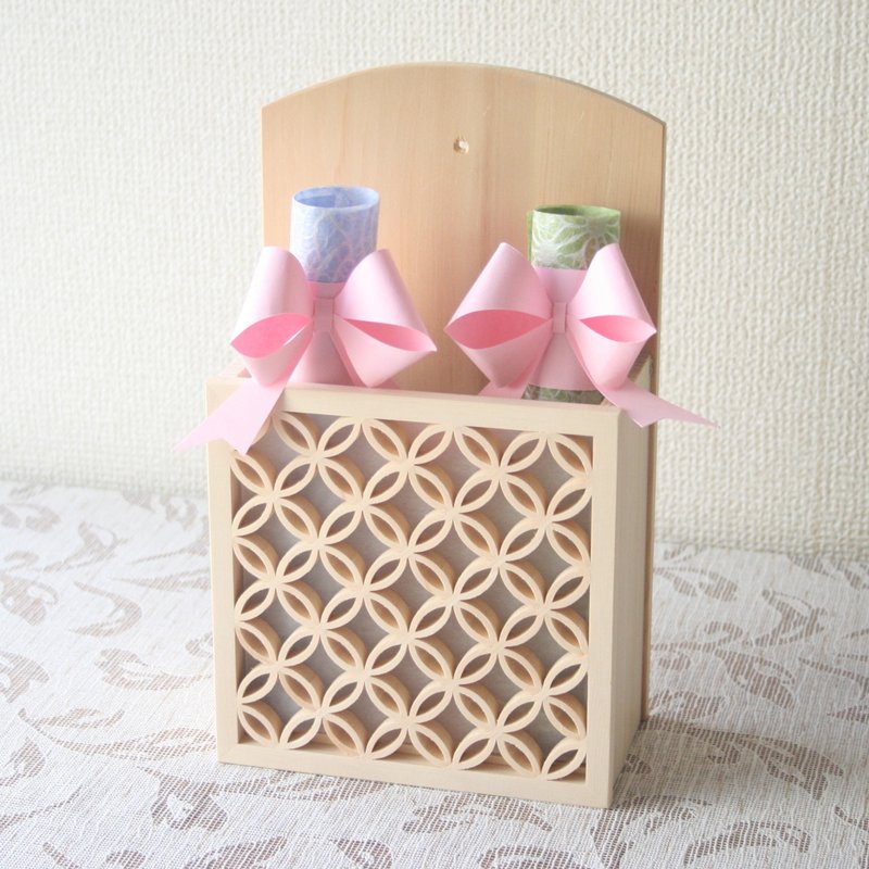 Japanese-style Kumiko Letter Holder Add a touch of Japanese style - ตกแต่งผนัง - ไม้ สีกากี