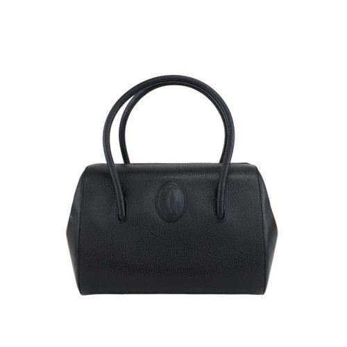 Cartierボストンバッグ 大きいサイズレザー ロゴ Cartier カルティエ ボストンバッグ ブラック レザー メンズ