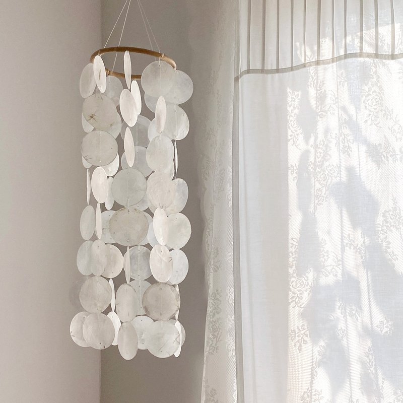 DIY-KIT | Norwegian electric pole_White Circle | Shell Wind Chime Mobile |#0-341 - 其他 - 貝殼 白色