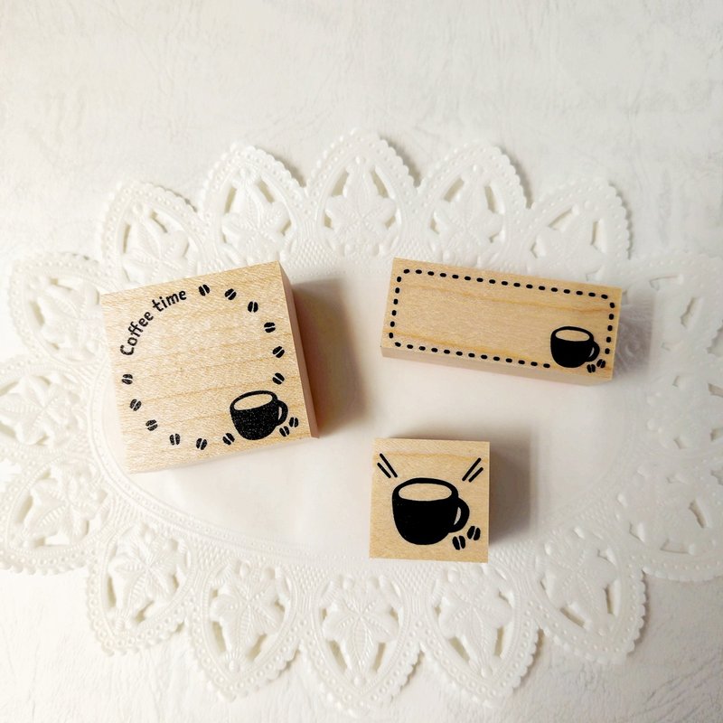 珈琲スタンプセット / COFFEE TIME - 印章/印台 - 橡膠 