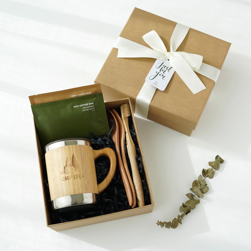 Personalized Eco-FriendlySet:Stainless steel Mug, Cutlery Set, Bamboo Toothbrush - Mugs - Eco-Friendly Materials 