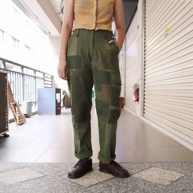 Tsubasa.Y ancient house stitching re-made British army pants 003, military pants stitching vintage remanufacturing - Men's Pants - Cotton & Hemp 