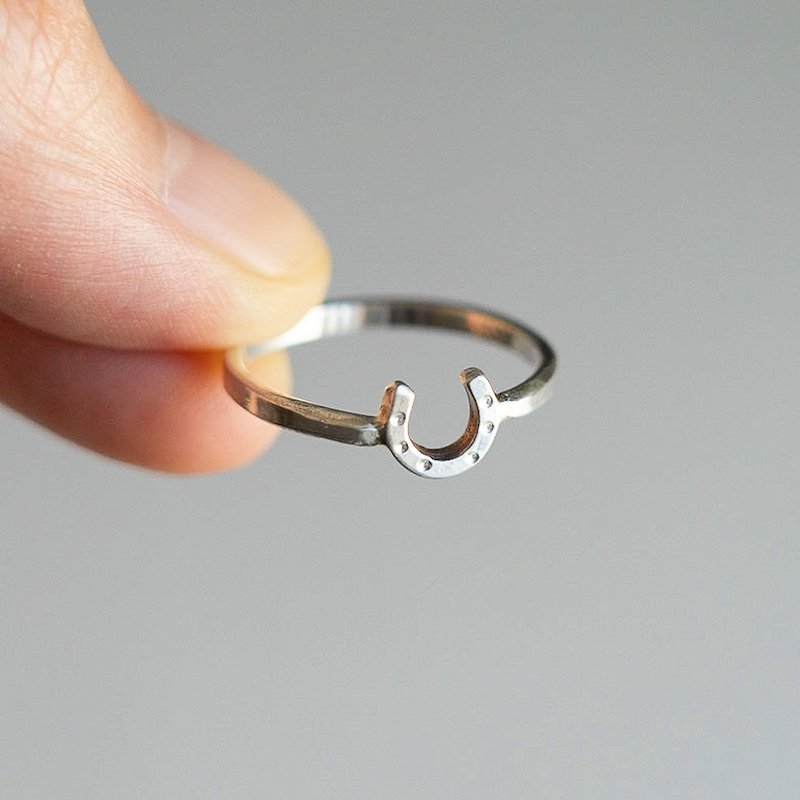 Horseshoe Silver ring 2mm - แหวนทั่วไป - เงิน สีเงิน