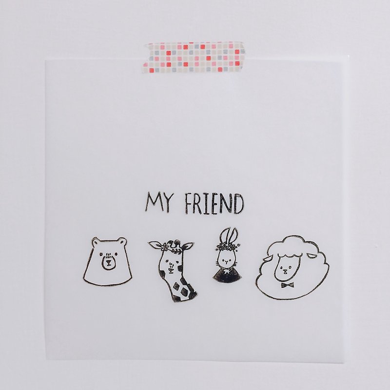 Animal friend hand stamp - ตราปั๊ม/สแตมป์/หมึก - ยาง ขาว
