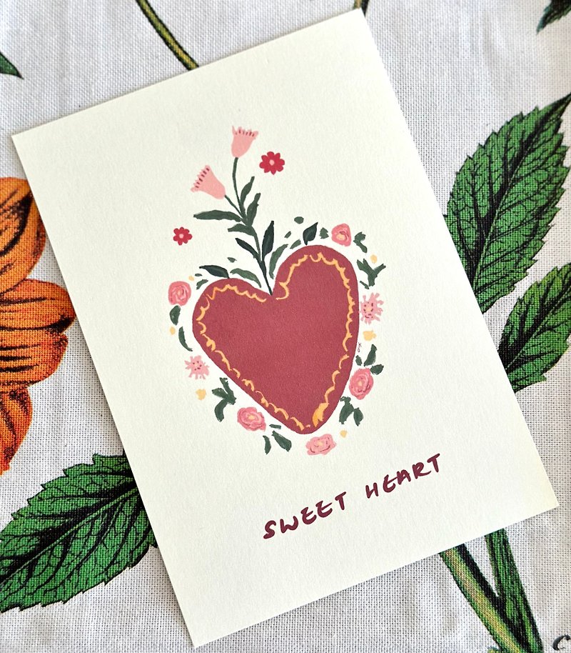 A6 Sweet Heart Valentines Day Card Gift Card Thank You Card Post Card - Cards & Postcards - Paper 