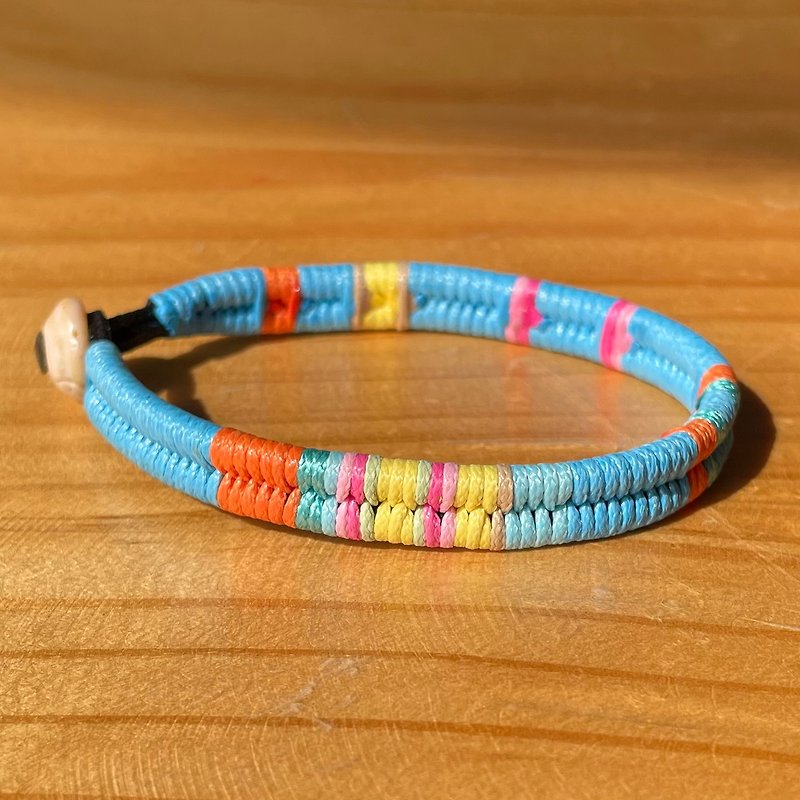 **Passionate Hawaii**Surf rope PUKA shell anklet customized anklet - Anklets & Ankle Bracelets - Other Man-Made Fibers Blue