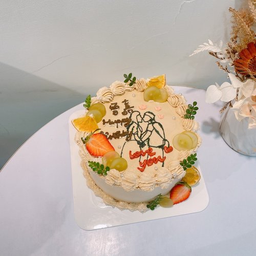 鑠咖啡/甜點專賣店 生日蛋糕 臺北 中山/松山 咖啡課程教學 客製化蛋糕 情侶客製化蛋糕 描邊 情人節 鑠甜點 客製化 蛋糕 紀念日 6吋蛋糕