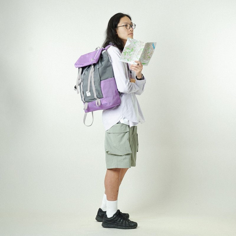 GIO 19L Utility Flap Backpack - กระเป๋าเป้สะพายหลัง - เส้นใยสังเคราะห์ สีม่วง