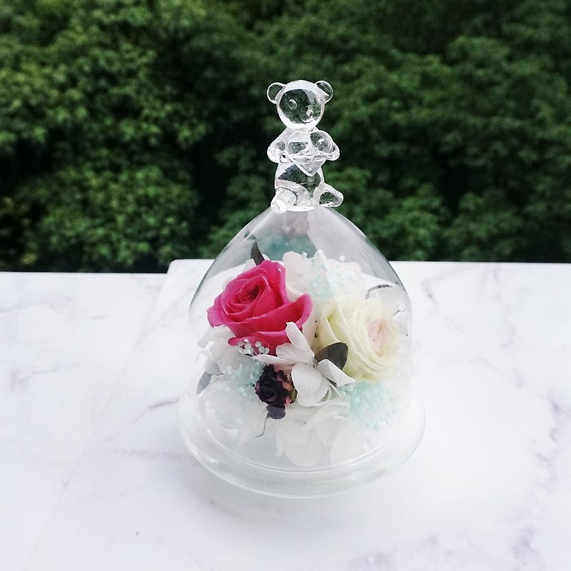 "Pre-Order" Love Bear Glass Flower House - ตกแต่งต้นไม้ - พืช/ดอกไม้ 