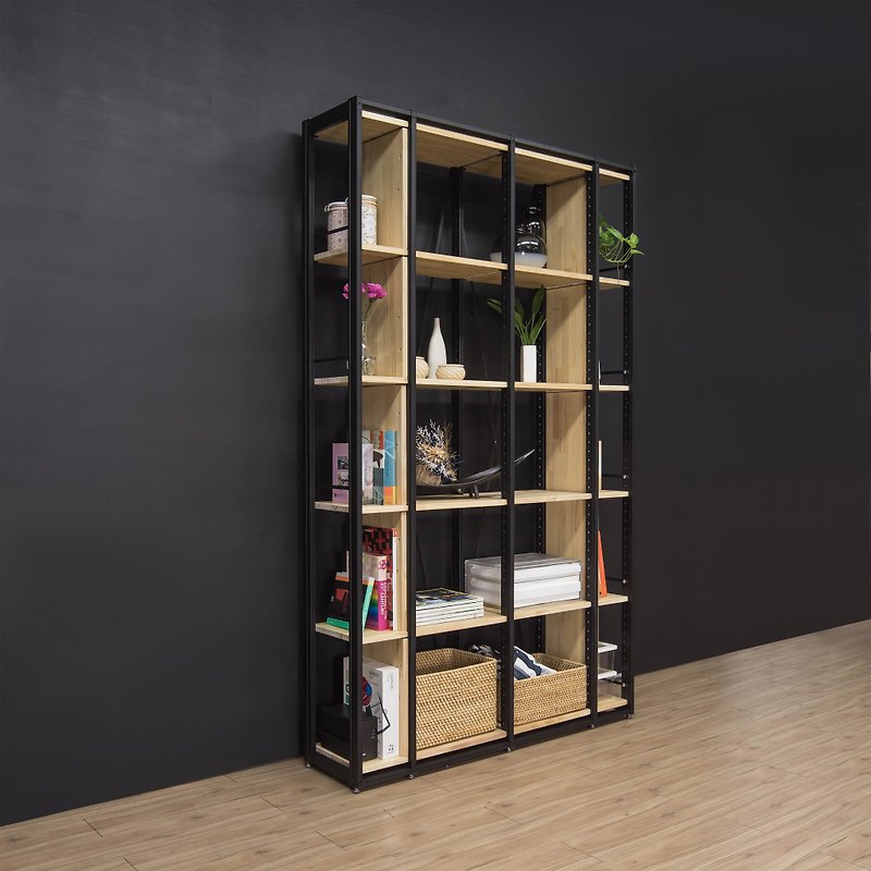 Creesor-Shido 30 Industrial Wind Combination Cabinet/Bookcase/Display Cabinet - ชั้นวางหนังสือ - โลหะ สีดำ