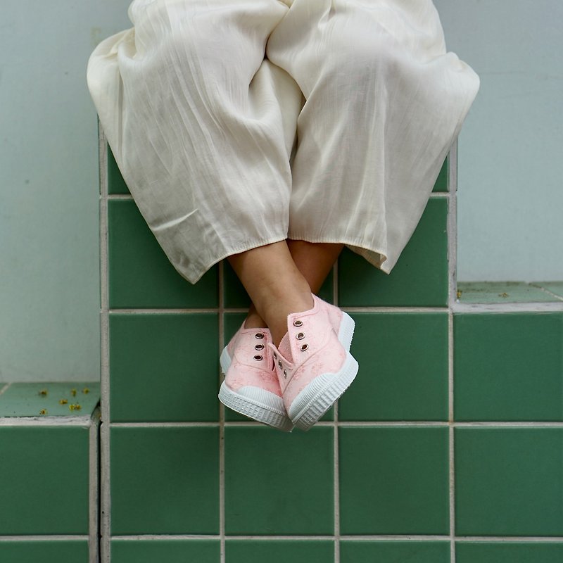 西班牙國民帆布鞋 CIENTA 70998 41 提花布 淡粉色 童鞋 - 男/女童鞋 - 棉．麻 粉紅色