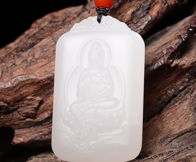 骨董*珍藏*羊脂玉細密彫】時代物 貴重 珍藏 和田玉精彫 御龍觀音