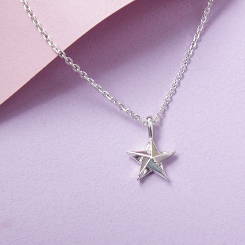 星シリーズ 折り紙星ネックレス - ショップ sixsensejewelry