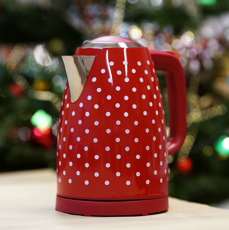 1.7L Cordless Electric Water Kettle - Red Polka Dots - Pitchers - Other Metals Red