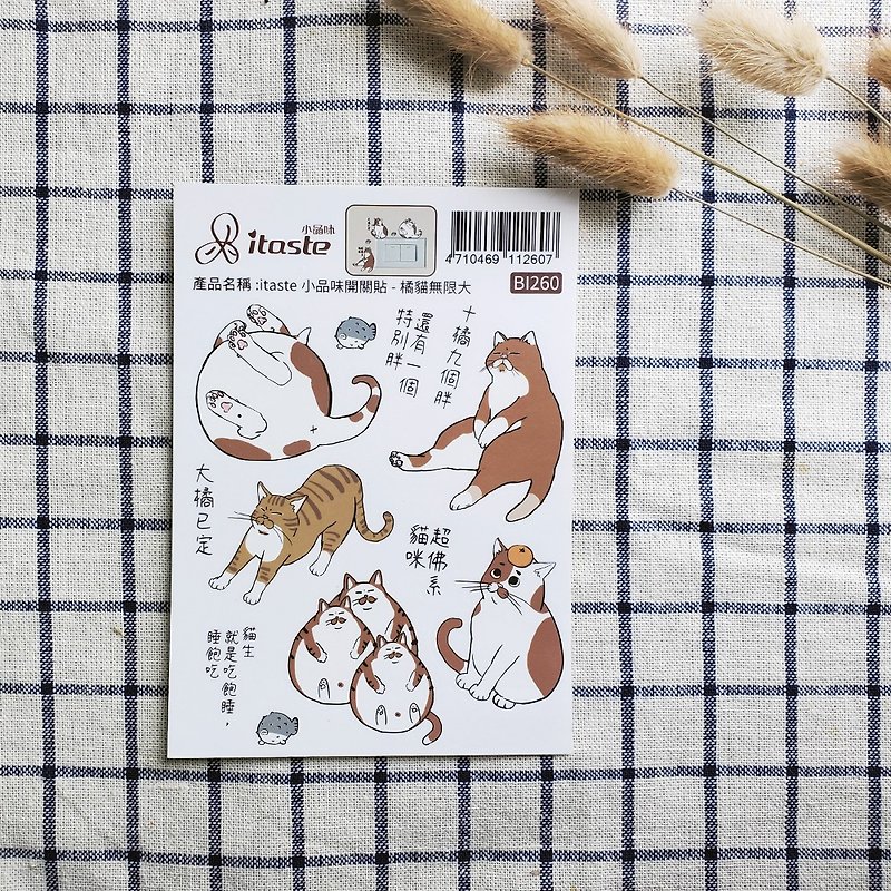 Orange Cat Infinite Switch Sticker - Wall Décor - Other Materials Multicolor