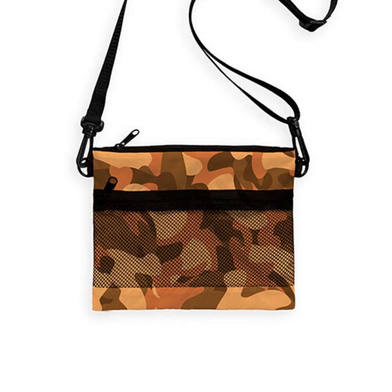 Spot Brown coffee camouflage anti-splash lightweight outdoor chest bag side backpack carry-on bag - Messenger Bags & Sling Bags - Polyester Orange