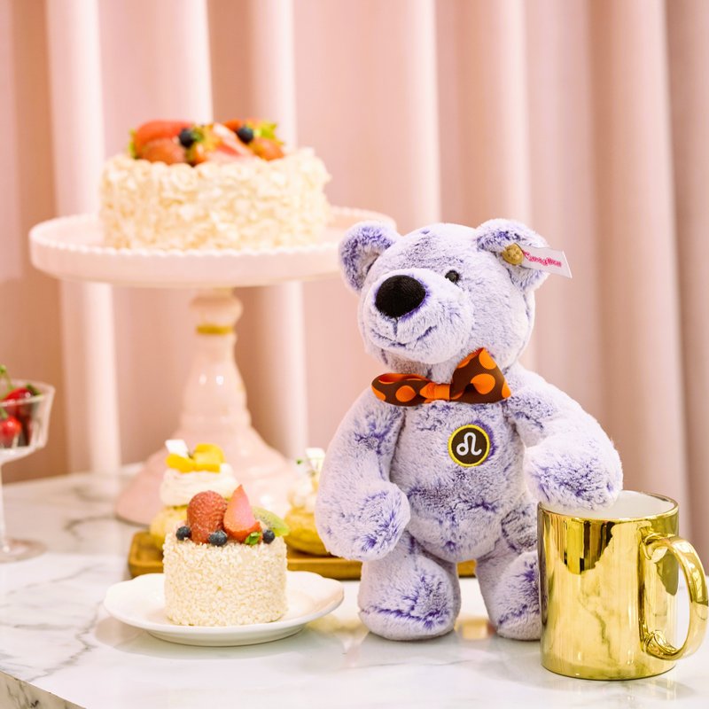 CANDY BEAR 十二星座熊系列 獅子座 Leo 28cm 淡紫色磁力雪絨熊 - 公仔/玩偶 - 聚酯纖維 紫色