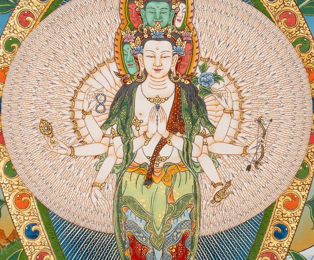 仏教の観音タンカ画 - ショップ Boudha Stupa Thanka Centre