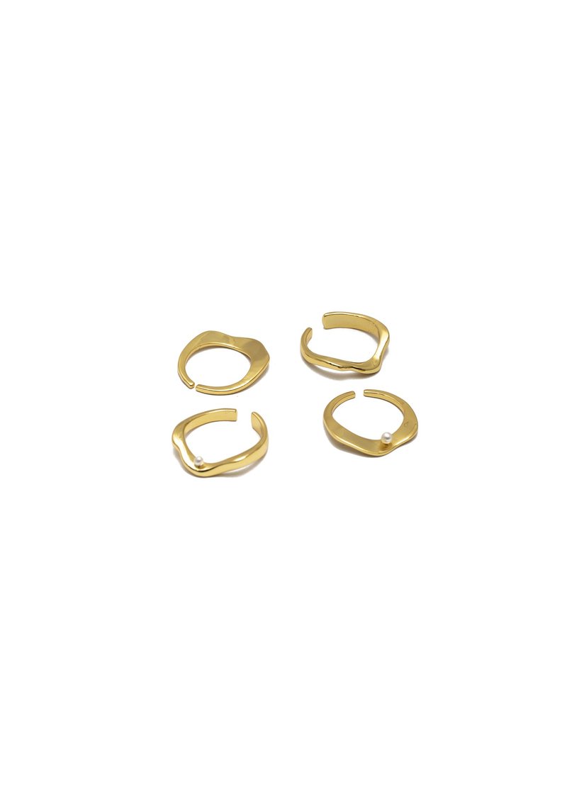 002.RING (Gold) ring / earrings - General Rings - Copper & Brass Gold