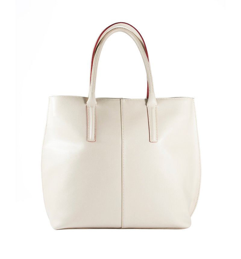 Women Leather Shoulder Tote Bag - Messenger Bags & Sling Bags - Genuine Leather White