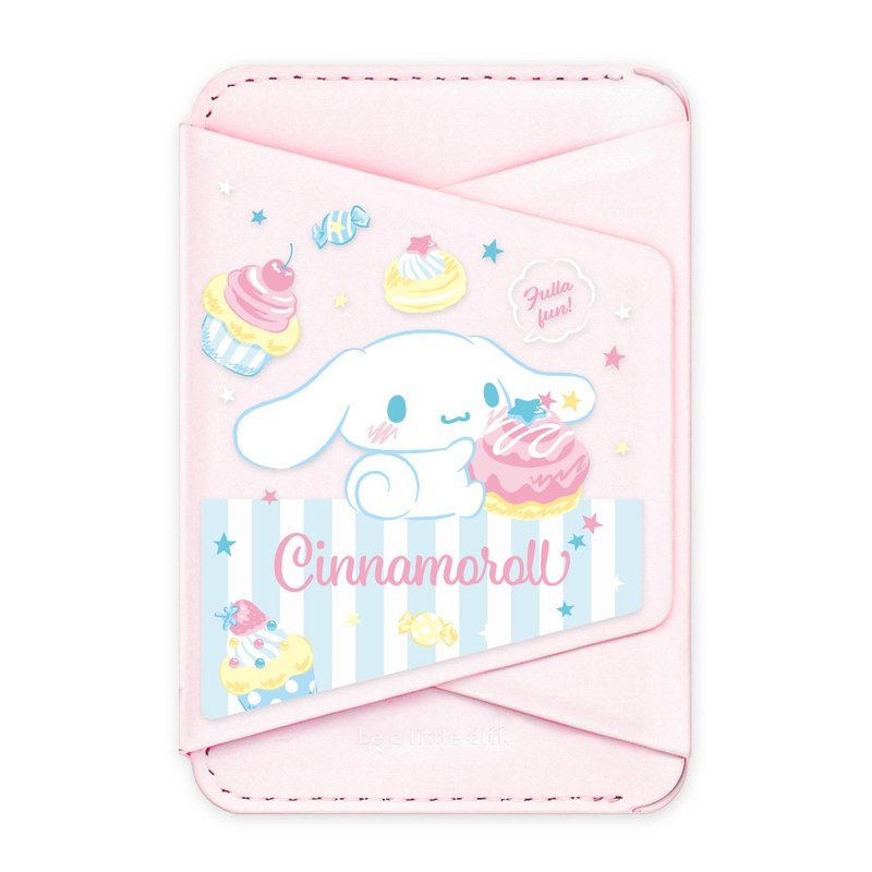 Cinnamoroll 大耳狗喜拿－粉色款 支架磁吸卡包 小牛皮感 手機架 - 手機/平板支架 - 人造皮革 粉紅色