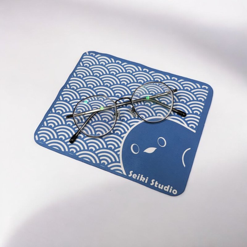 Qinghai Bo Xiao Jade Bird Suede Glasses Cloth - กล่องแว่น - เส้นใยสังเคราะห์ สีน้ำเงิน