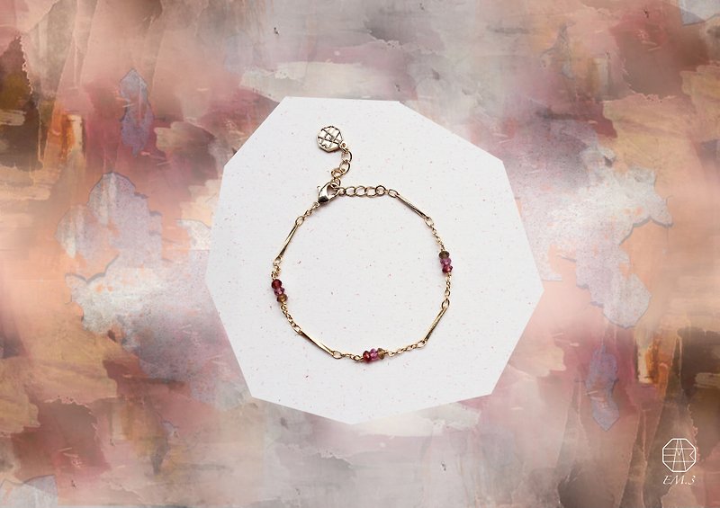 Birthstone -Tourmaline colorful tourmaline Stone bracelet 22K series roe October - Bracelets - Gemstone Multicolor