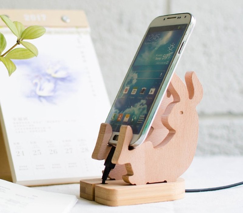 Moon Rabbit-Customized Log Phone Holder iPhone Android / Business Card Holder [Birthday Gift]