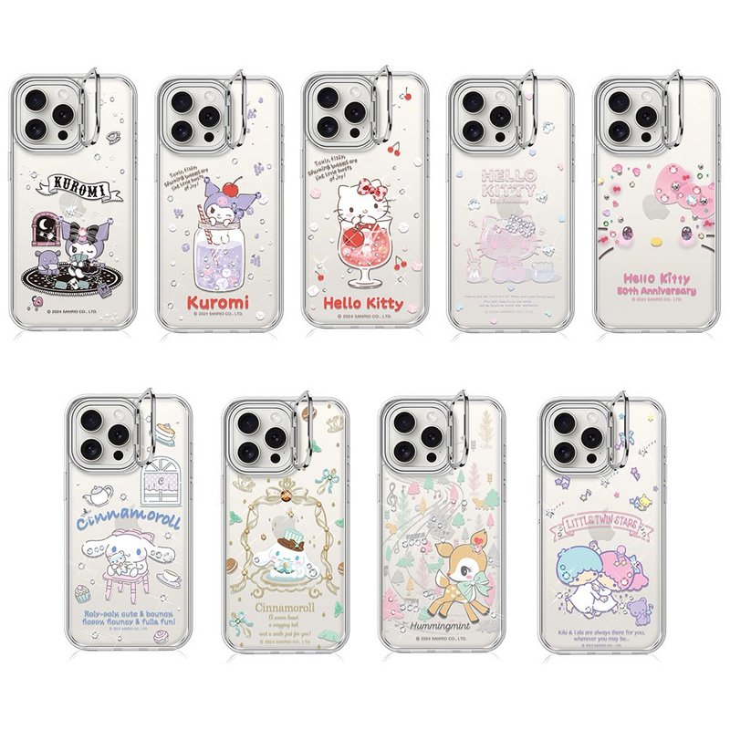 三麗鷗 iPhone 16系列軍規防摔隱形立架水晶彩鑽手機殼-多圖可選1 - 手機殼/手機套 - 其他材質 多色