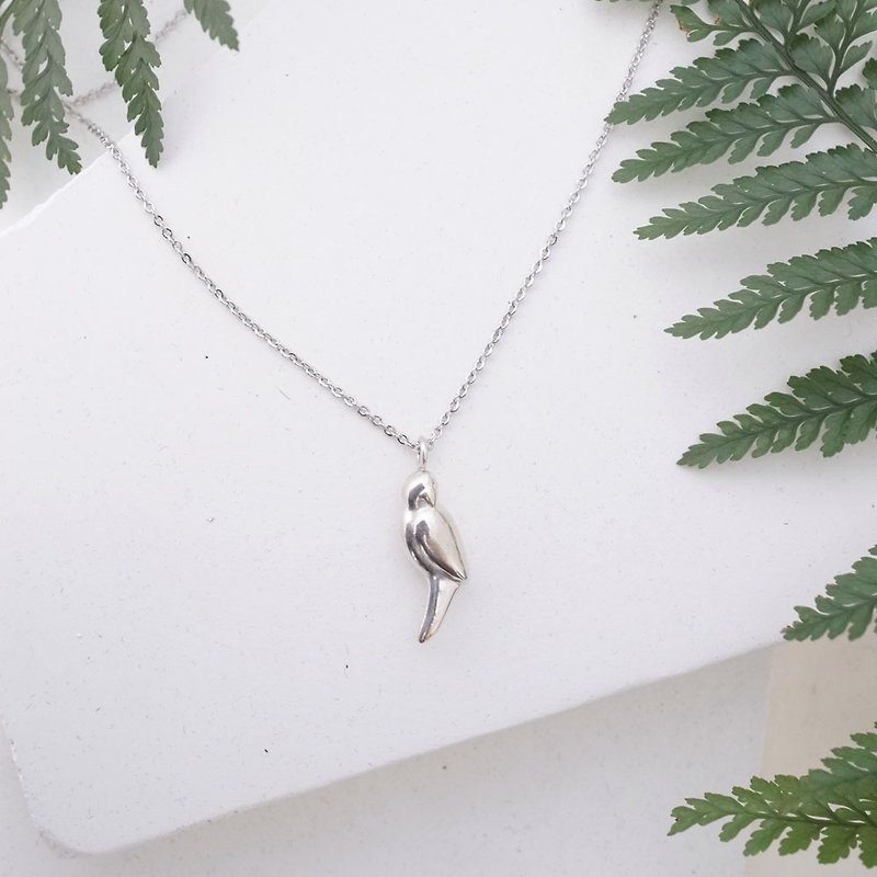 Parrot bird parrot sterling silver handmade necklace - Necklaces - Sterling Silver Silver