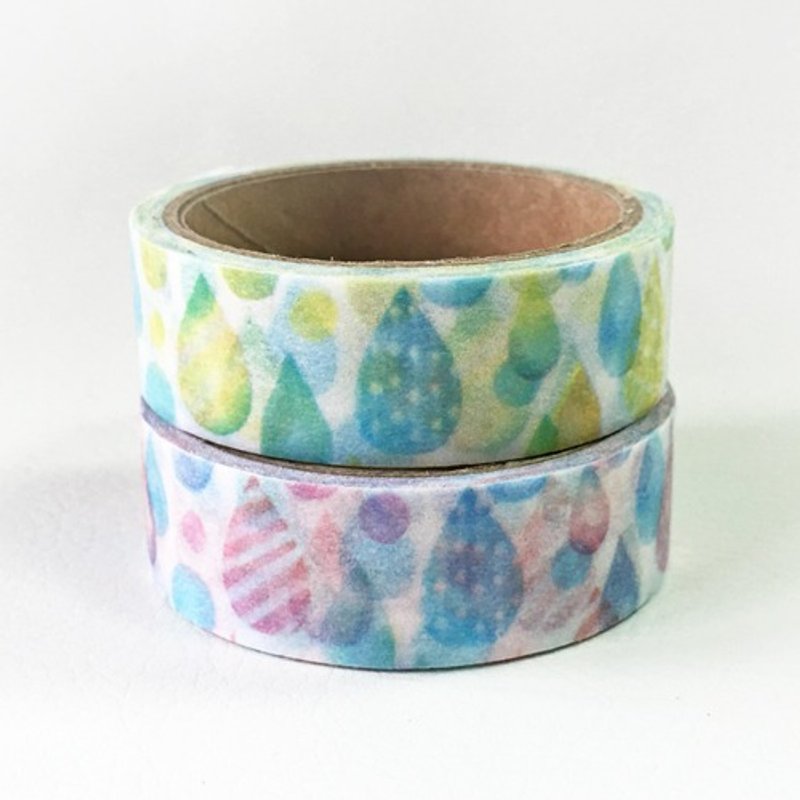 amifa and paper tape into 2 groups [Pastel Raindrops (36503)] - Washi Tape - Paper Multicolor