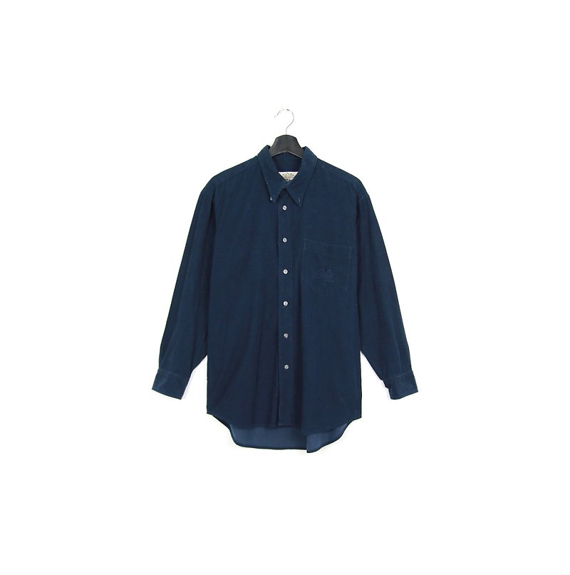 Back to Green :: Corduroy blue / / men and women can wear / / vintage Shirts - Men's Shirts - Other Materials 