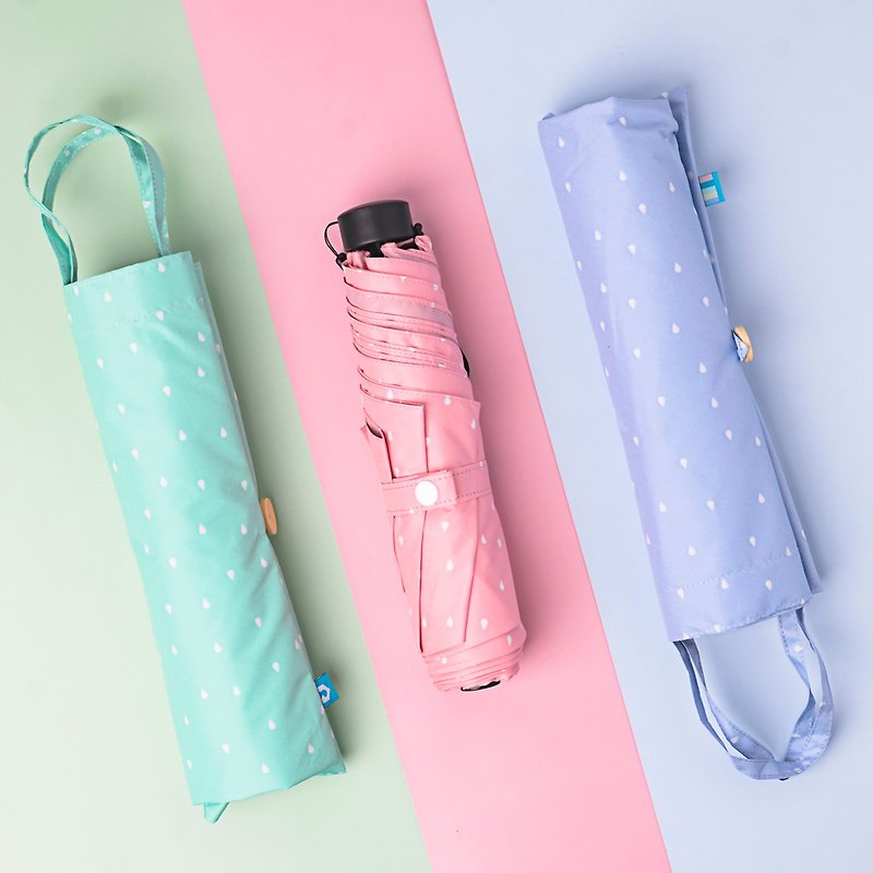 Macaron Story Tri-fold Umbrella | Comes with small carrying bag | Extended middle handle | 22 inches | Taiwan Fuma Umbrella Fabric (sun protection) - ร่ม - วัสดุกันนำ้ หลากหลายสี