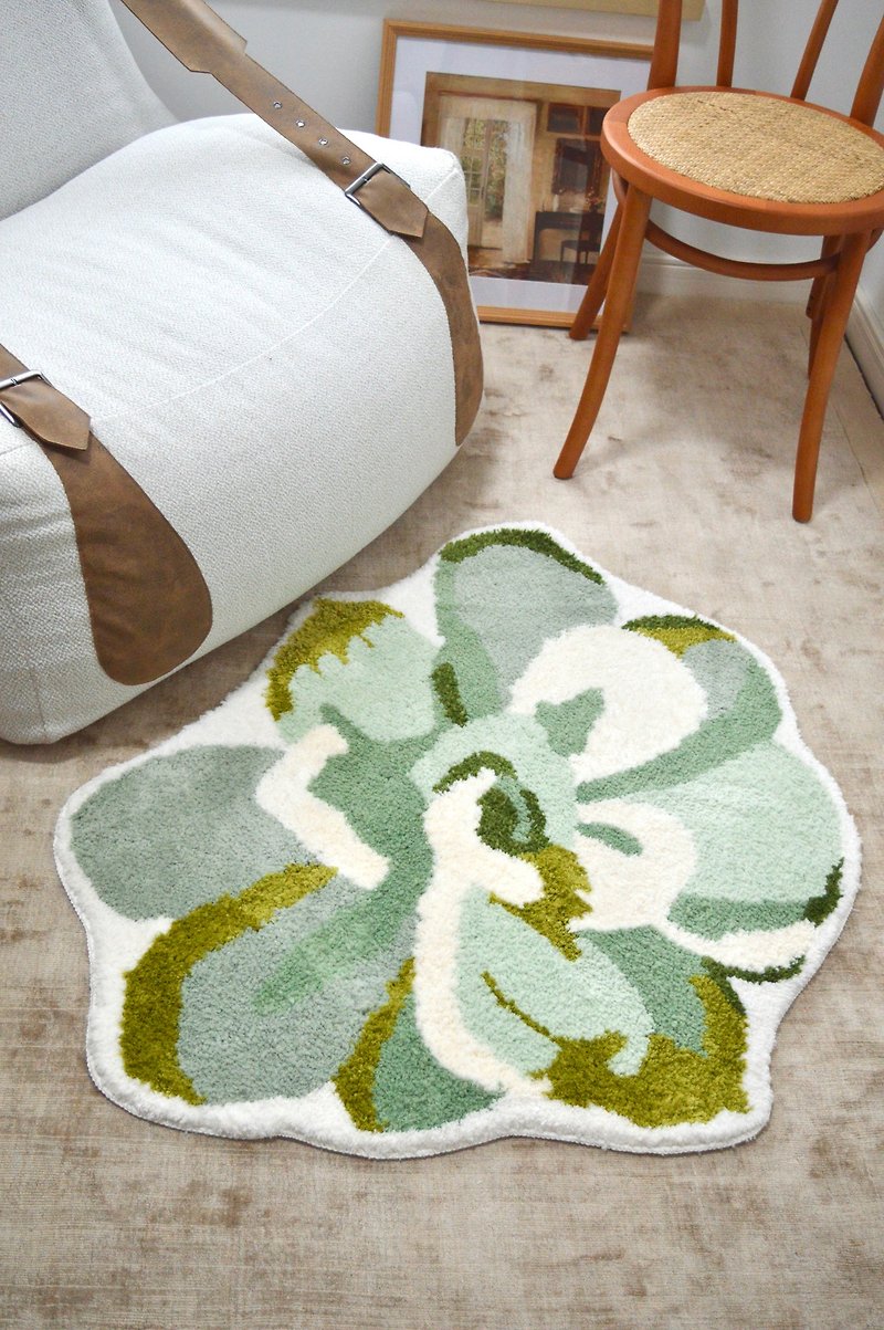 花朵 復古植絨地毯 床邊毯 加厚雲感舒適! - 地墊/地毯 - 聚酯纖維 綠色