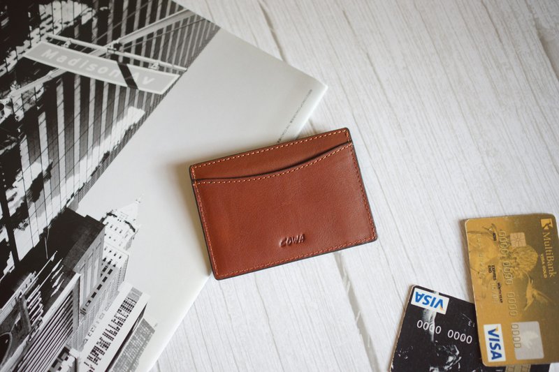 Lightweight and minimalist card holder - Wallets - Genuine Leather Brown