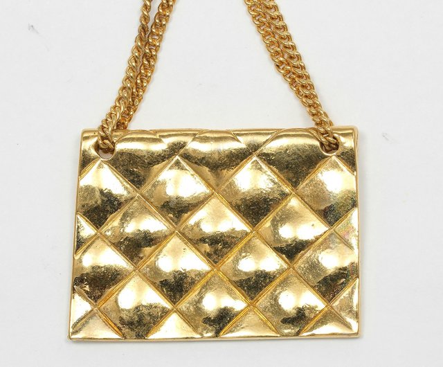 【美品】CHANEL シャネル　ココマーク　マトラッセバック ゴールド ブローチ CHANEL シャネル ブローチ マトラッセ ココマーク バッグ