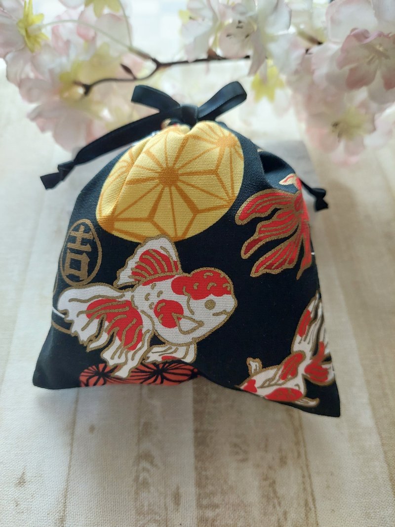 Yunyun Pavilion-Foil Stamping Goldfish Storage Bag - Storage - Cotton & Hemp 