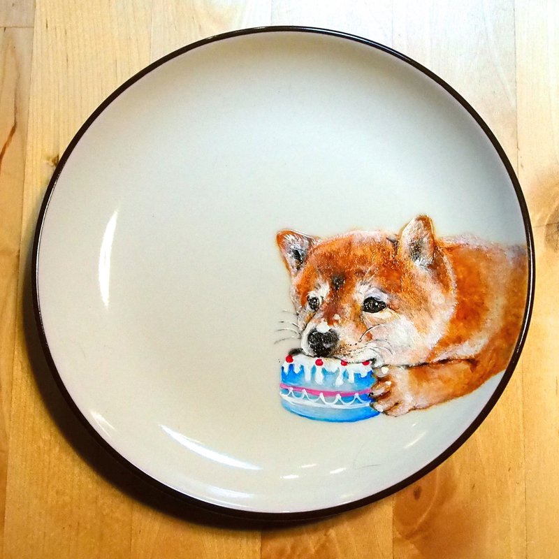 Wall-mounted decorative plate/ dim sum plate series－Greedy Xiao Chai Chai - Customized Portraits - Porcelain 