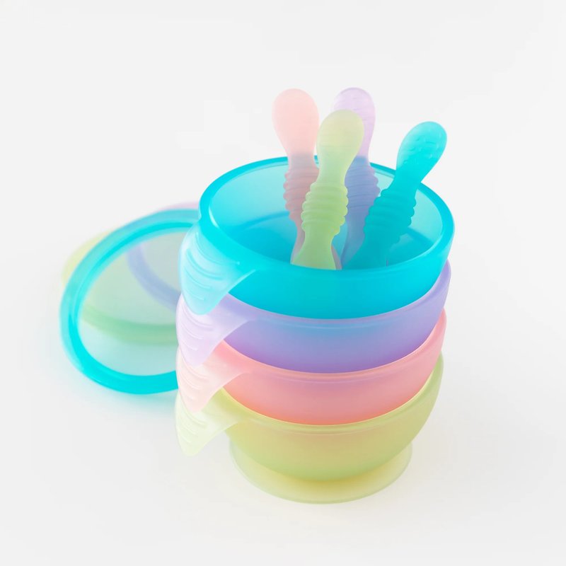 Bumkins Baby Silicone Bowl Set-Jelly Series (Multiple Colors Available) - จานเด็ก - วัสดุอื่นๆ 
