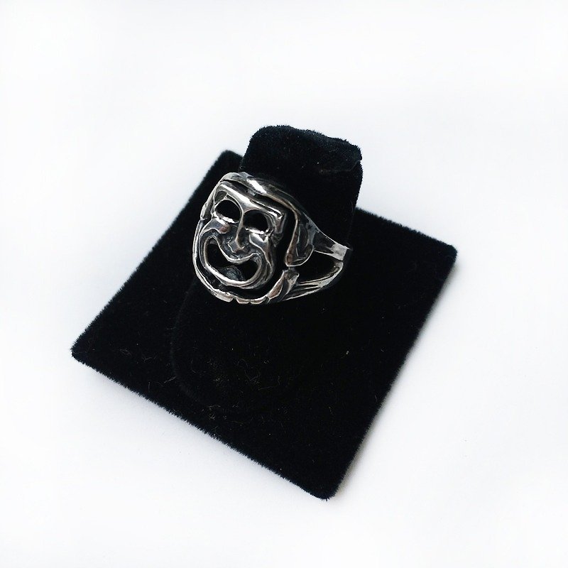 British 925 Silver Smiley Face Flipping Folding Ring | 925 Silver British Seiko Handmade - แหวนทั่วไป - เงินแท้ สีเงิน