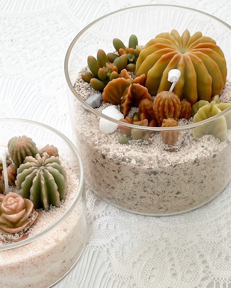 [Handmade] Cactus succulent potted candle - Candles/Fragrances - Wax 