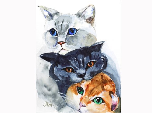 Nataly Mak Custom Pet Portrait Original Painting Draw My Pet Paint My Cat Pet Commission