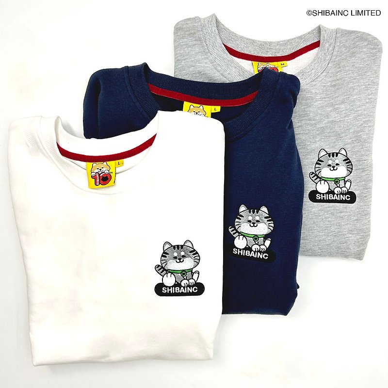 SHIBAINC Mo the Cat Embroidery Graphic Sweatshirt - Men's Pants - Cotton & Hemp Purple