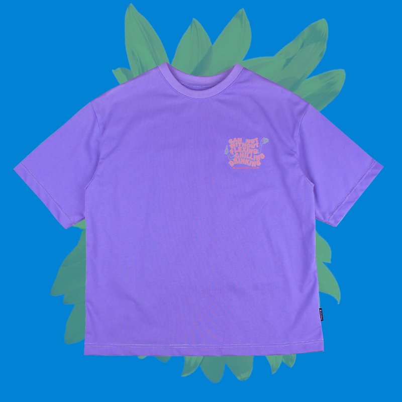 relaxedship跑跑男上衣 - 紫色 - 帽T/大學T - 棉．麻 紫色