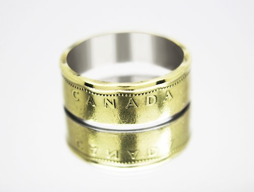 CoinsRingsUkraine Canada Coin Ring 1 dollar 2012 Family coin rings for men coin rings for women